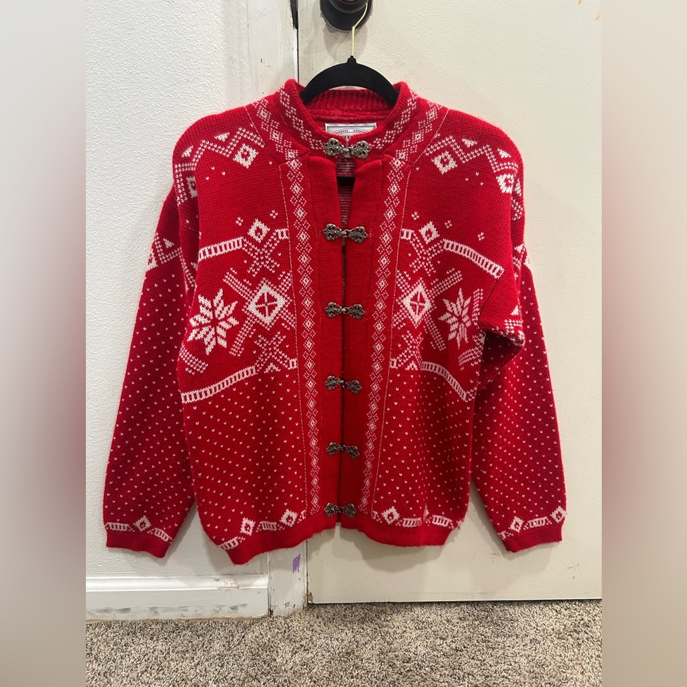 Vintage Jersild knit cardigan with hook closure, XL